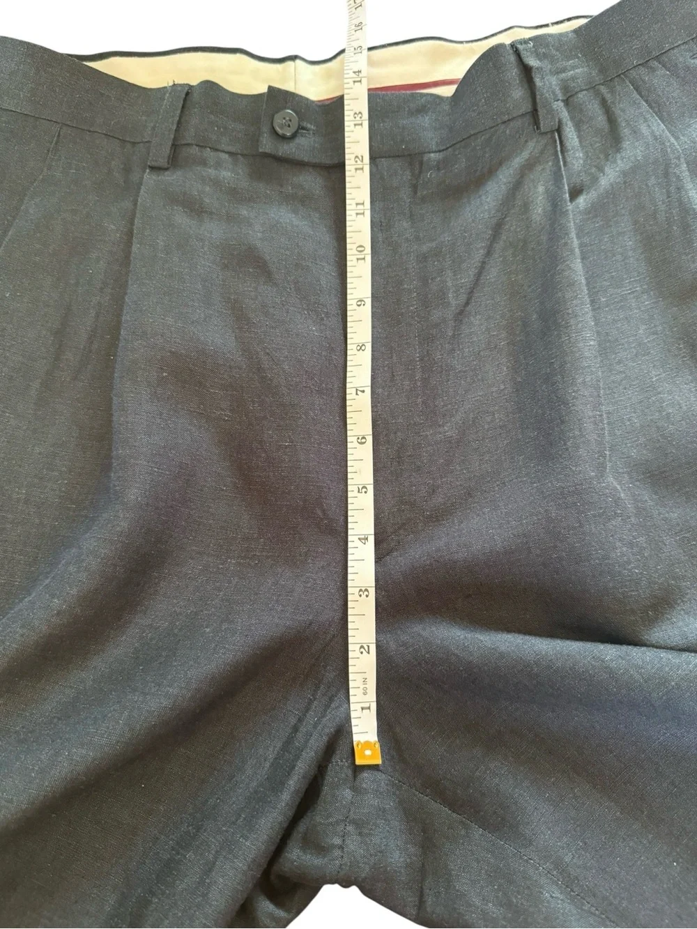Louis Raphael Tailored Linen Blend Dress Pants Dark Navy Pleated 38x30 Classic